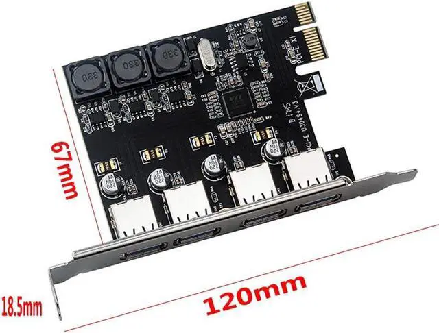 Alt view image 3 of 7 - Four Ports USB 3.0 Super Fast 5Gbps PCI-E Expansion Card PCI Express Adapter Converter Card 6A Power Supply Module For Desktop PC