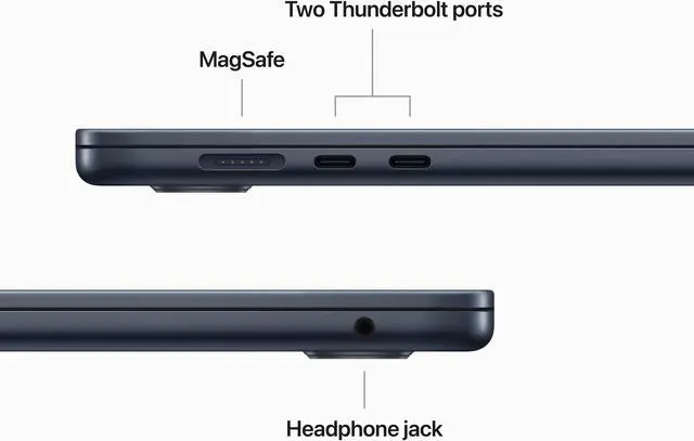 Alt view image 3 of 4 - Refurbished (Excellent) - MacBook Air Midnight 2023 MQKW3LL 15.3" Notebook Apple M2 8 GB Unified RAM 256 GB SSD MacOS