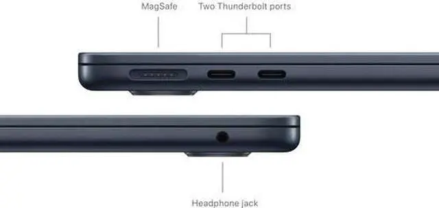 Alt view image 3 of 4 - Refurbished (Excellent) - Apple MacBook Air w/ Touch ID (2024) - Midnight MRXV3LL 13.6" Notebook Apple M3 8 GB RAM 256 GB SSD MacOS
