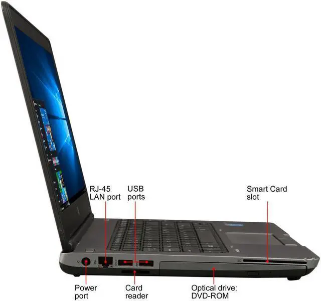 Alt view image 4 of 7 - HP Grade B Laptop 640 G1 Intel Core i5 4th Gen 4200M (2.50 GHz) 8 GB Memory 256 GB SSD 14.0" Windows 10 Pro 64-Bit