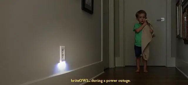 Alt view image 4 of 6 - 3-pack of the briteOWL Almond Duplex outlet cover plate with backup lighting feature and optional nightlight feature. Providing 50 lumens of light when the power goes out!