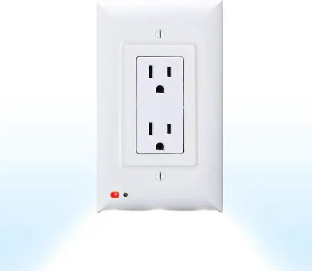 Alt view image 2 of 7 - briteOWL Decora lighted wall plate with backup light for power failures and optional dusk to dawn lighting.