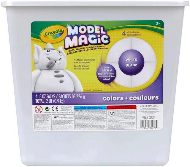 Alt view image 6 of 13 - Binney & Smith 574400 Model Magic Self-Hardening Modeling Compound  Four 8oz Pouches per Bucket  White