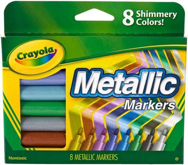 Alt view image 11 of 20 - Crayola Metallic Markers Assorted 8/Set 588628