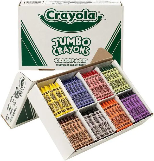Alt view image 3 of 12 - Crayola. 528389 Jumbo Classpack Crayons, 25 Each of 8 Colors, 200/Box