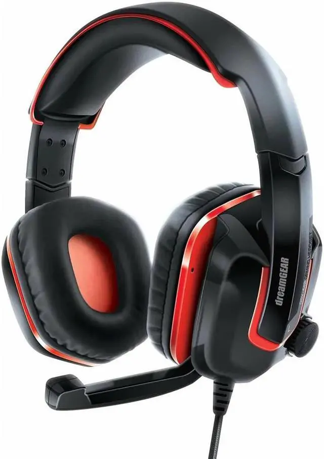 Alt view image 7 of 19 - dreamGEAR GRX-440 Wired High Performance Headset + Mic and Volume Controls for Nintendo Switch, PS4, and Xbox One - Red/Black