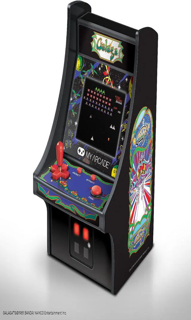 Alt view image 13 of 20 - MY ARCADE BANDAI NAMCO GALAGA 6" Micro Arcade Machine Portable Handheld Video Game
