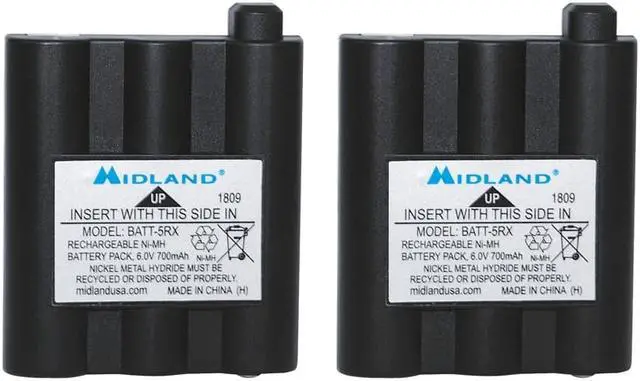 Alt view image 2 of 2 - MIDLAND RADIO MID-AVP17 2 Pack GXT Rechargeable Batteries BATT5R