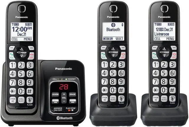 Alt view image 6 of 17 - Panasonic - KX-TGD563M - Panasonic Link2Cell KX-TGD563M Bluetooth/DECT 6.0 1.93 MHz Cordless Phone - Metallic Black -