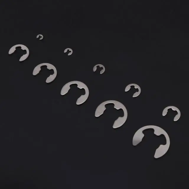 Alt view image 5 of 7 - 200pcs E-clips Retaining Ring Washer Stainless Steel Opening Snap Ring Washers Tools Assortment Kit Fastener Hardware 1.5mm-10mm