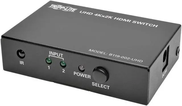 Alt view image 12 of 20 - Tripp Lite 2-Port HDMI Switch for Video and Audio, 4K x 2K UHD @ 60 Hz (HDMI F/2xF) with Remote Control (B119-002-UHD)