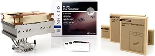 Alt view image 4 of 5 - Noctua NH-C14S, Premium CPU Cooler with NF-A14 PWM 140mm Fan (Brown)