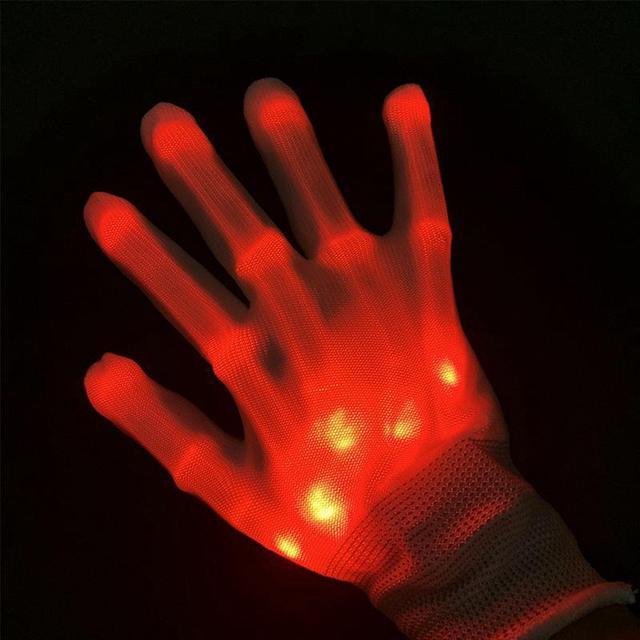 red glowing gloves