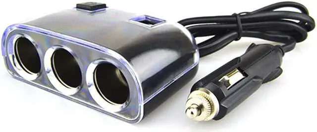 Main image of Car Cigarette Lighter Splitter Adapter 3 Socket Cigarette Lighter Splitter Dual USB Car Charger