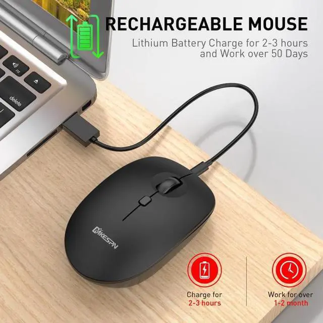 Alt view image 7 of 7 - MKESPN 859 2.4G+BT5.0+BT3.0 Three Modes Wireless Mouse (White)