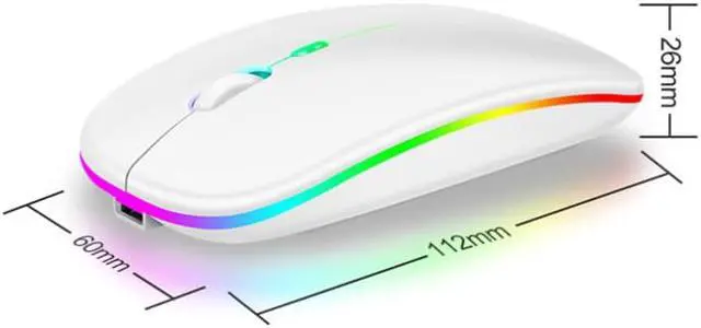 Alt view image 3 of 7 - K-Snake BM110 RGB Lighting Effect Wireless Bluetooth Mouse (White)