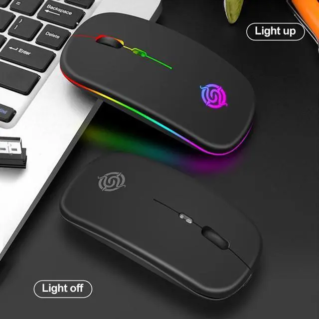 Alt view image 6 of 7 - K-Snake BM110 RGB Lighting Effect Wireless Bluetooth Mouse (White)