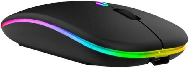 Alt view image 7 of 7 - 3 Keys RGB Backlit Silent Bluetooth Wireless Dual Mode Mouse (Grey)