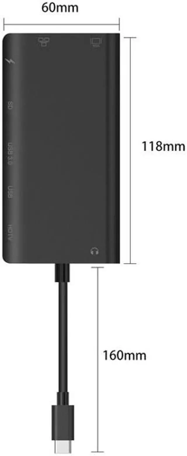 Alt view image 6 of 7 - Onten 9591BD 8 in 1 USB-C / Type-C HUB Grey - OEM
