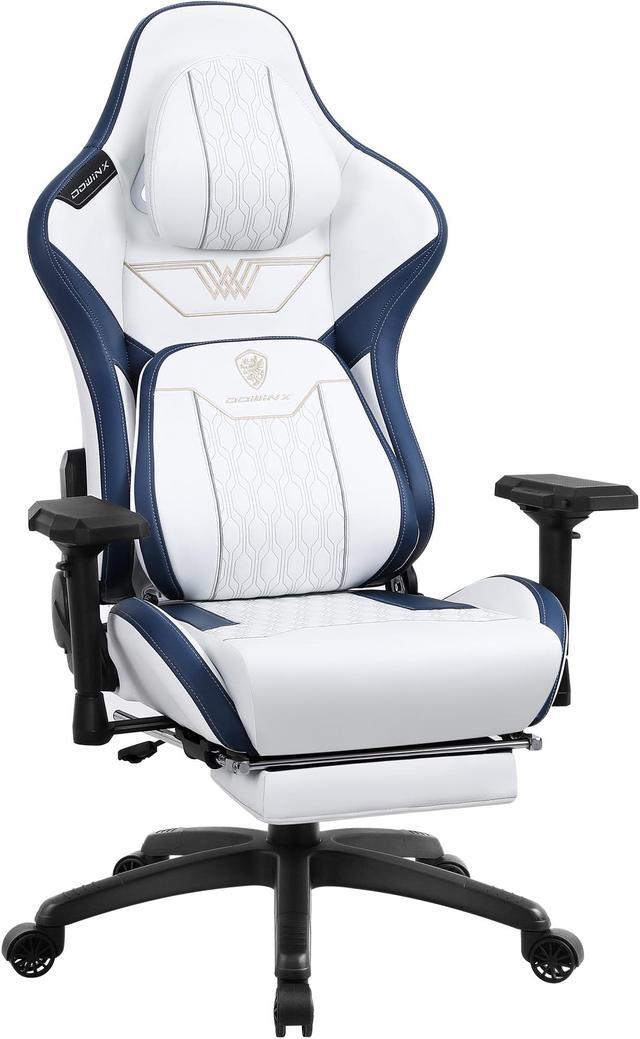 Homall Gaming Chair Office Chair with Lumber Pillow and Footrest, White 