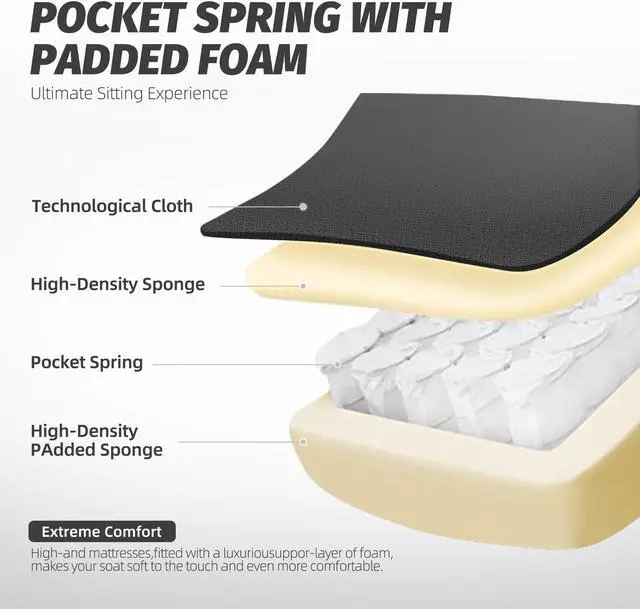 Alt view image 2 of 7 - Dowinx Gaming Chair Breathable Fabric Office Chair with Pocket Spring Cushion and 4D Armrests, High Back Ergonomic Computer Chair Swivel Task Chair with Footrest and Massage Lumbar Support (Black)