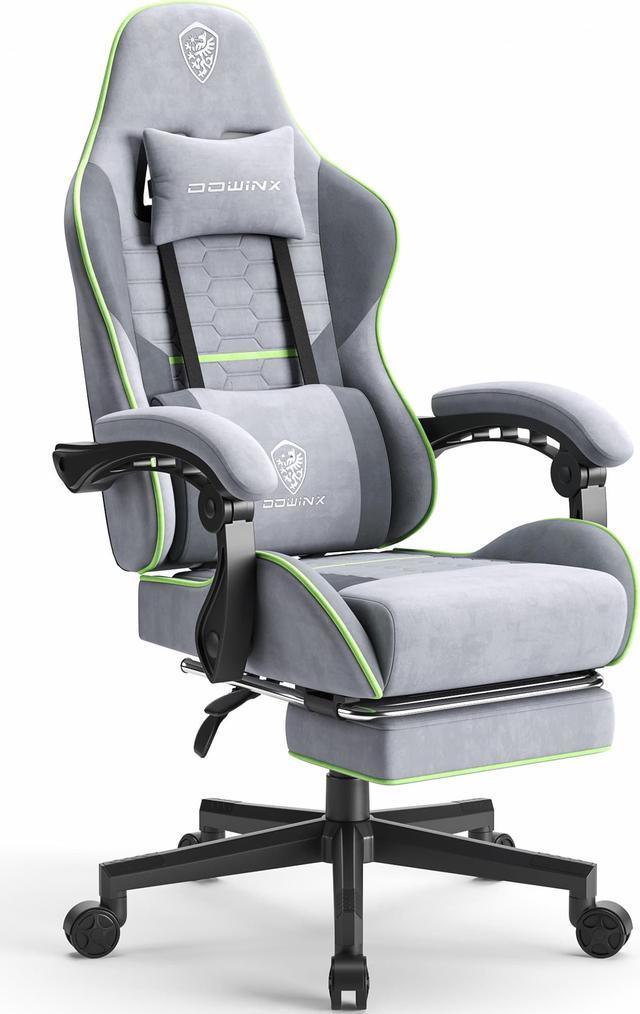 Dowinx Gaming Chair Fabric with Pocket Spring Cushion, Massage