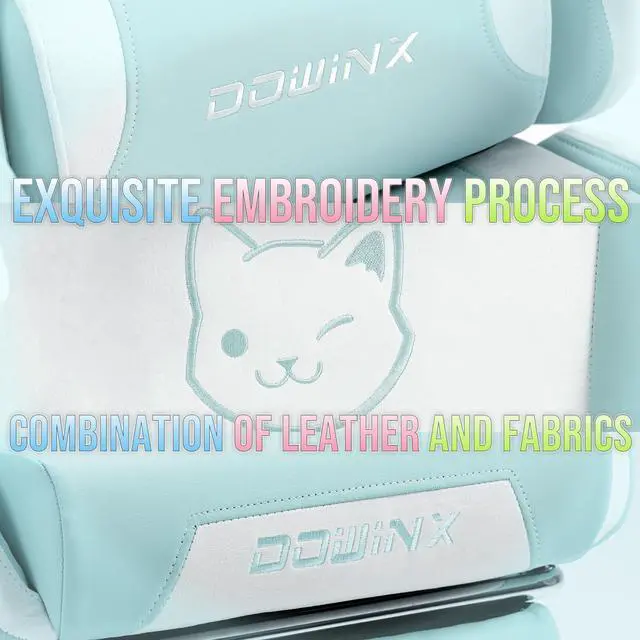 Alt view image 3 of 7 - Dowinx Gaming Chair Cute with Cat Ears and Doll, Ergonomic Computer Chair for Girl with Footrest and Massage Lumbar Support, Comfortable Reclining Game Office Chair 290lbs for Adult, Teen, Kids, Blue
