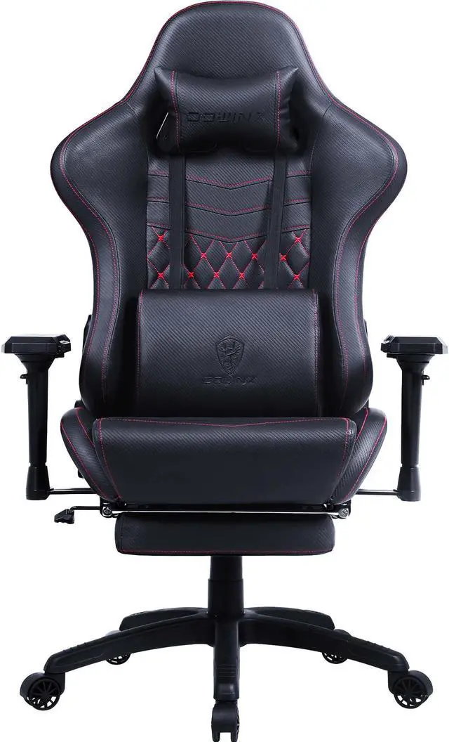 Main image of Dowinx Big and Tall Gaming Chair with Massage Lumbar Support High Back 4D Armrest Adjustable Computer Chair with Footrest Swivel Office PC Chair, Black