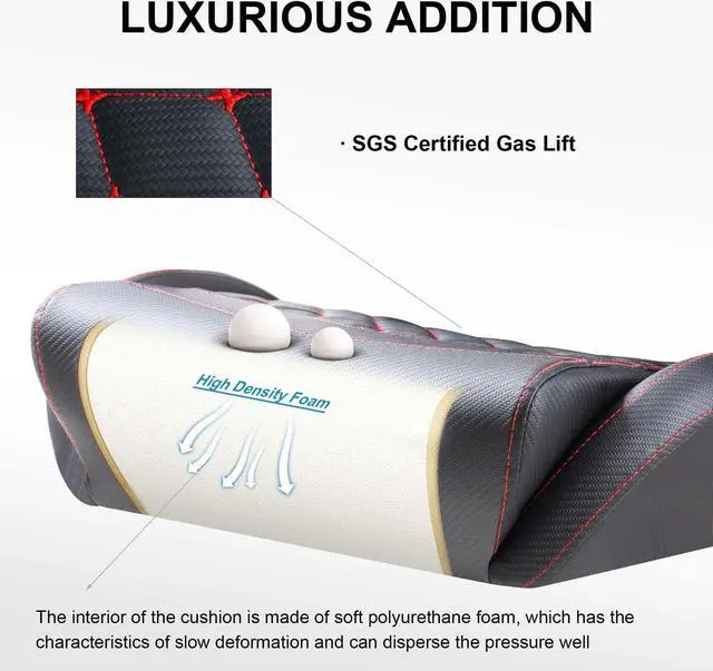 Alt view image 2 of 5 - Dowinx Big and Tall Gaming Chair with Massage Lumbar Support High Back 4D Armrest Adjustable Computer Chair with Footrest Swivel Office PC Chair, Black