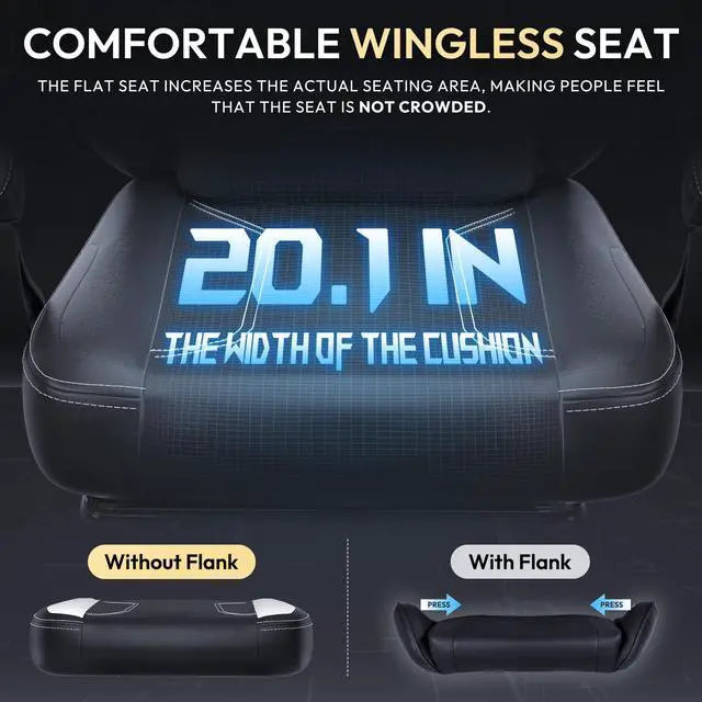 Alt view image 3 of 7 - Dowinx Gaming Chair with Pocket Spring Cushion, Ergonomic Computer Chair with Footrest and Lumbar Support for Office or Gaming, Black