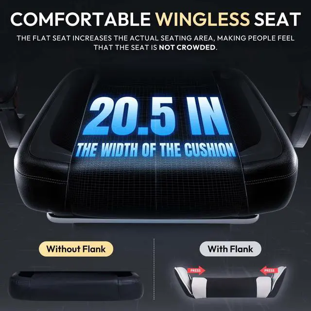 Alt view image 3 of 7 - Dowinx Gaming Chair with Pocket Spring Cushion, Ergonomic Computer Chair with Footrest and Lumbar Support for Office or Gaming, Purple