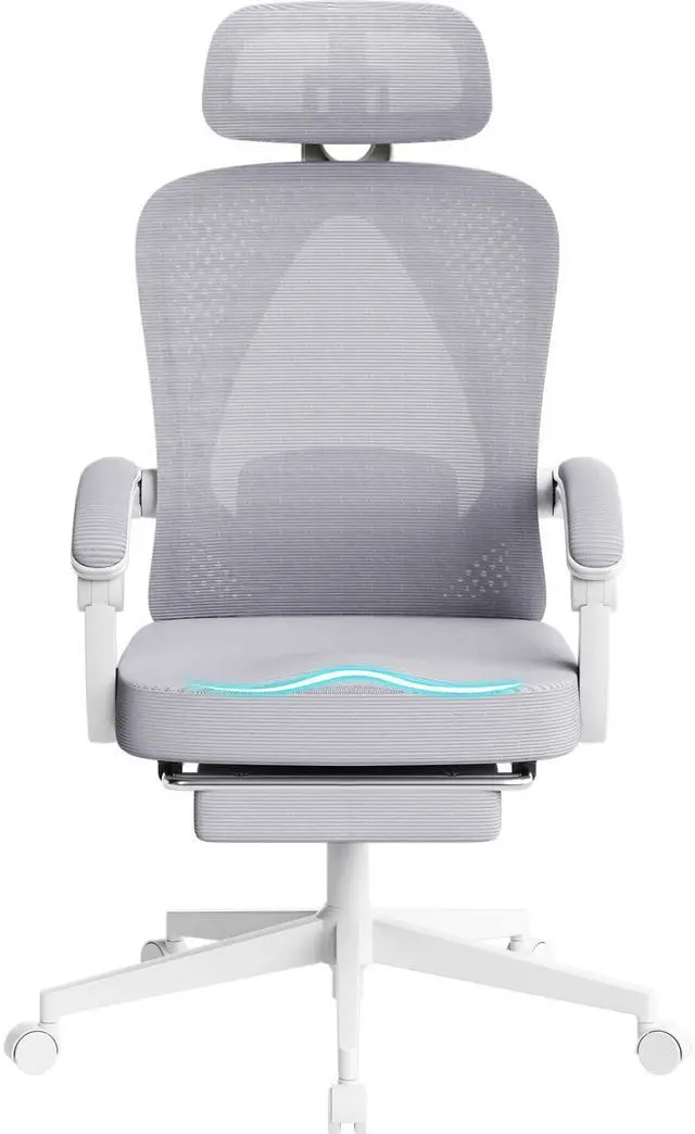 Main image of Dowinx Ergonomic Office Chair,Breathable Mesh Computer Chair with Pocket Spring Cushion,Comfy Desk Chair with Adjustable Lumbar Support and Headrest,LS-66WB0105 Grey