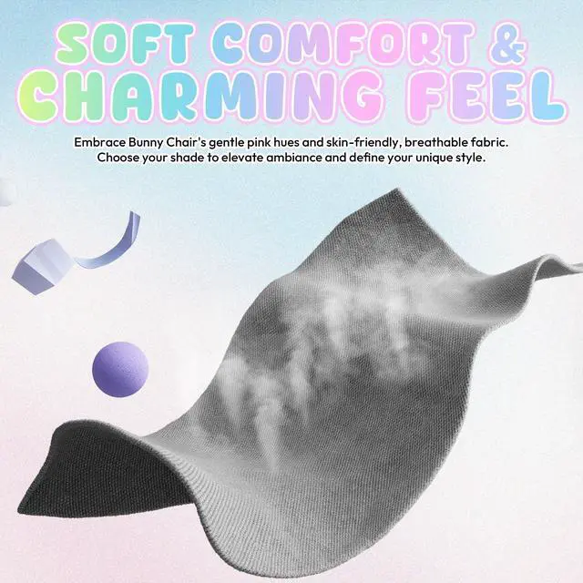 Alt view image 5 of 7 - Dowinx Gaming Chair with Cute Bunny Ears, Ergonomic Computer Chair for Adult, Game Chair Cloth for Girls&Teens, LS-665101,Black