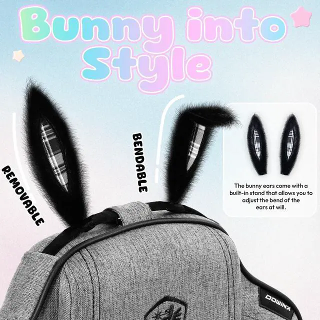 Alt view image 4 of 7 - Dowinx Gaming Chair with Cute Bunny Ears, Ergonomic Computer Chair for Adult, Game Chair Cloth for Girls&Teens, LS-665101,Black