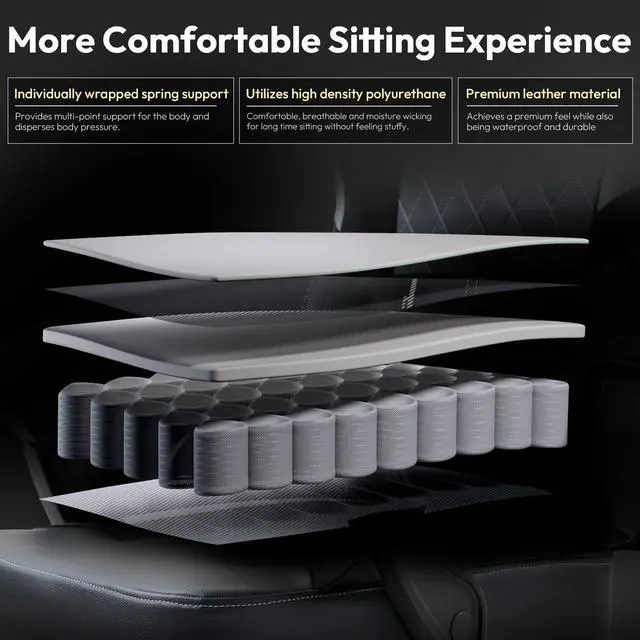 Alt view image 3 of 7 - Dowinx Ergonomic Gaming Chair with Massage Lumbar Support&Headrest, High Back Office Chair with Footrest, Reclining Computer Game Chair for Adult, Pocket Spring Cushion Seat, Height Adjustable