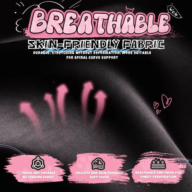 Alt view image 7 of 7 - Gaming Chair Cute with Cat Ears and Paw Lumbar Seat Cushion, Ergonomic Computer Chair with Footrest, Reclining PC Game Chair for Girls, Computer Chair 300lbs for Adult, Black&Pink