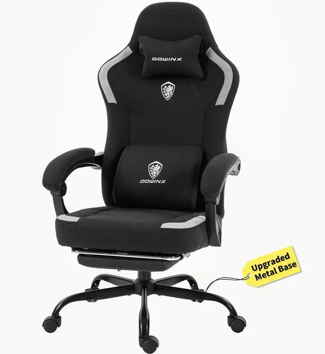 Main image of Dowinx Ergonomic Gaming Chair,Reclining Computer Chair with Adjustable Footrest & Headrest,Office Chair with Breathable Fabric,Desk Chair with Wide Cushion,Black