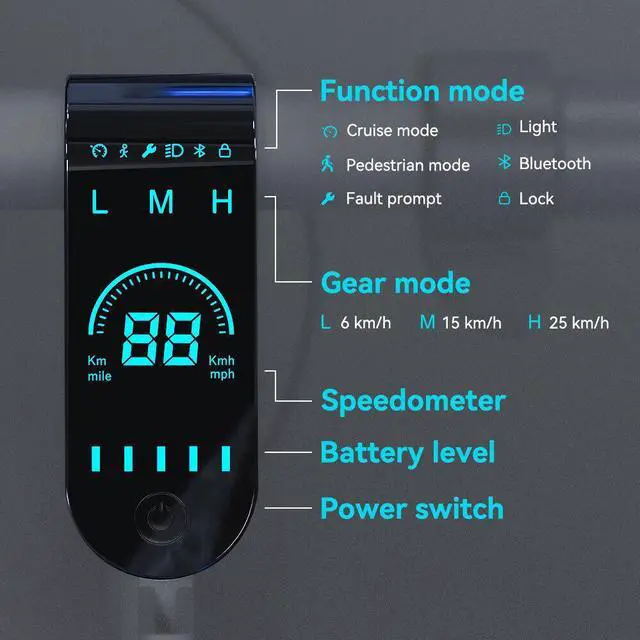 Alt view image 4 of 7 - MEGAWHEELS A5 Electric Scooter 9 inch Pneumatic Tubeless Tires, Max Speed 15.5MPH, Max 15.5 Miles, Foldable Electric Scooter for Adults in White