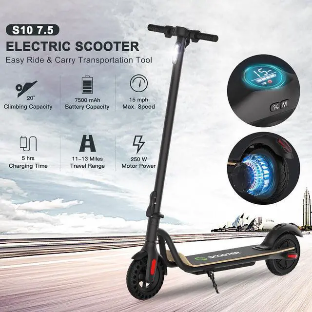 Main image of Megawheels S10 E-scooter new model with 7.5Ah Battery 17-22km range 250W Motor 8" wheels and 3 speed modes
