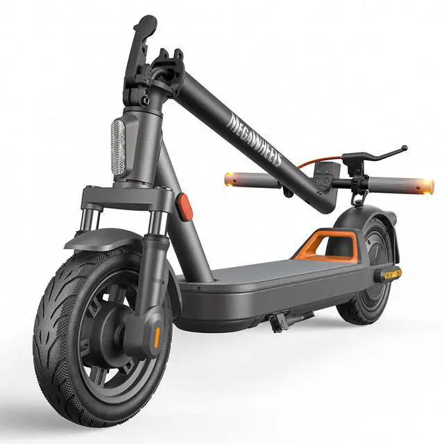 Alt view image 2 of 7 - MEGAWHEELS C2 Foldable Electric Scooter 10" Big Wheel Smart E-scooter With front twin-tube shock absorber, supports 15.5mph max speed, 19miles max range, 3 speed mode and smart APP control