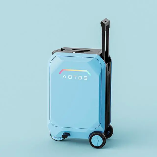 Alt view image 2 of 4 - MEGAWHEELS AOTOS L2 Electric Luggage Rideable Smart Suitcase For Effortless Fast And Stylish Travel with 6.2mph Max Speed 6.2 miles Range APP Control and Power Bank Function in Blue Color