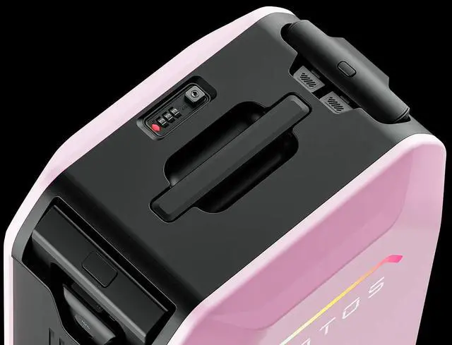 Alt view image 7 of 7 - MEGAWHEELS AOTOS L2 Electric Luggage Rideable Smart Suitcase For Effortless Fast And Stylish Travel with 6.2mph Max Speed 6.2 miles Range APP Control and Power Bank Function in Pink Color