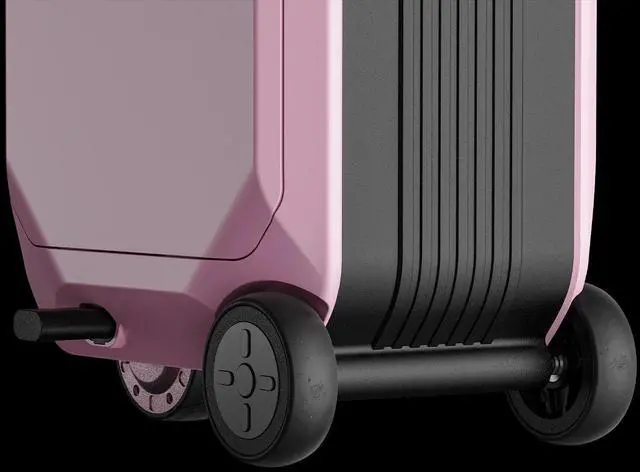 Alt view image 5 of 7 - MEGAWHEELS AOTOS L2 Electric Luggage Rideable Smart Suitcase For Effortless Fast And Stylish Travel with 6.2mph Max Speed 6.2 miles Range APP Control and Power Bank Function in Pink Color