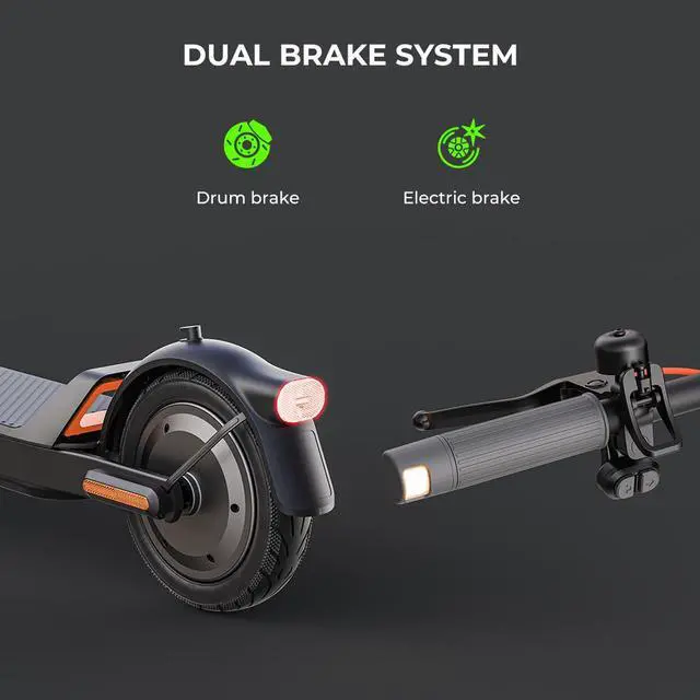 Alt view image 6 of 7 - MEGAWHEELS E2 Foldable Electric Scooter for Commuting with 20mph Max Speed, 28 Miles Range along with APP Control and Front Twin-tube Shock Absorber