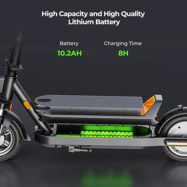 Alt view image 2 of 7 - MEGAWHEELS E2 Foldable Electric Scooter for Commuting with 20mph Max Speed, 28 Miles Range along with APP Control and Front Twin-tube Shock Absorber