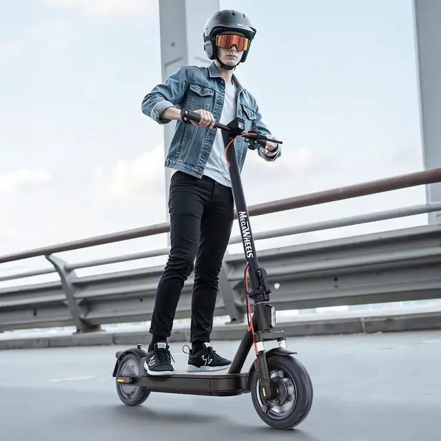Alt view image 6 of 7 - Megawheels E2 electric scooter for Adults with Suspension,28 Miles Long Range, 10in Pneumatic Tires,600W Motor,20 Mph Fast E Scooter with Smart APP for Commuting