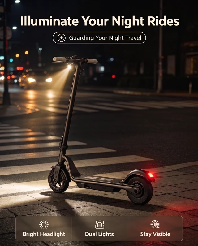 Alt view image 4 of 7 - MEGAWHEELS M1 Lite Electric Scooter with 19 Miles Range 500W Peak Motor APP Control and Weighs only 28.55lbs