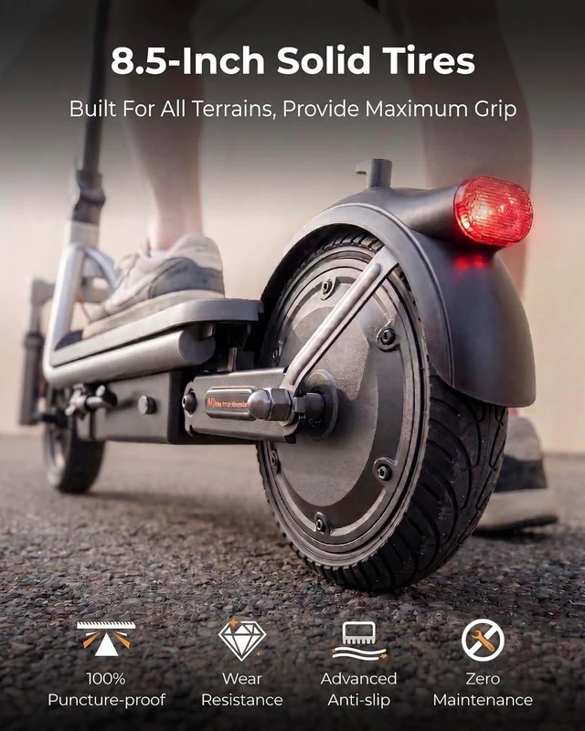 Alt view image 4 of 7 - MEGAWHEELS M1 Electric Scooter Supports 28 Miles Range, 20MPH Max Speed, Dual suspension, APP Function and UL2272 Certification