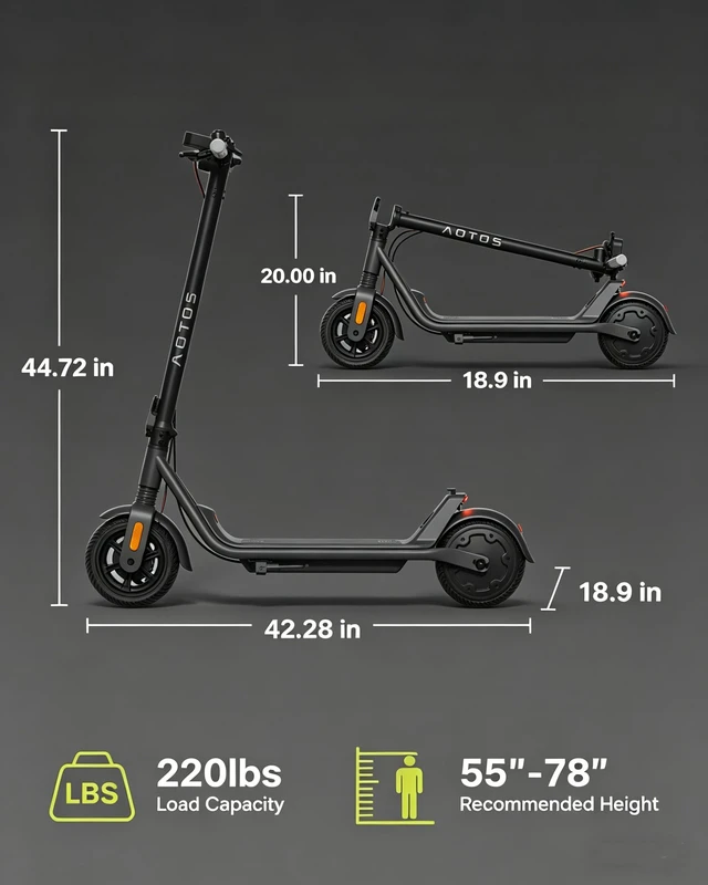 Alt view image 7 of 7 - Lightweight 8.5" A1A Foldable Electric Scooter with 300W Brushless Motor, 164.25Wh Battery, supports 15.5mph Max Speed, 3 Speed Modes, approx. 13-15 Miles Range and Smart APP Control Black Color