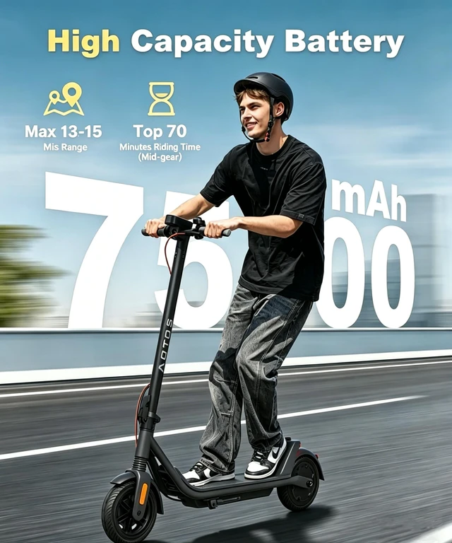 Alt view image 5 of 7 - Lightweight 8.5" A1A Foldable Electric Scooter with 300W Brushless Motor, 164.25Wh Battery, supports 15.5mph Max Speed, 3 Speed Modes, approx. 13-15 Miles Range and Smart APP Control Black Color